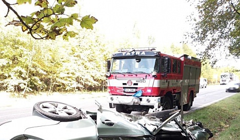 Dopravní nehoda na Babáku u Nové Paky