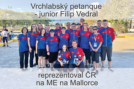 Vrchlabský petanque - Filip Vedral reprezentoval ČR na ME na Mallorce