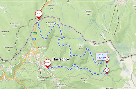 Cyklostezka 2 (Harrachov, bus - Harrachov, pod býv. celnicí)